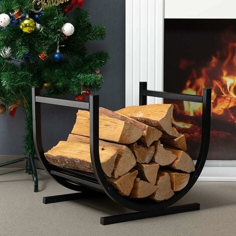 Kaminholzhalter aus Metall mit großem Fassungsvermögen Holzlagerung für drinnen und draußen Holzregal Tragkraft 30 kg