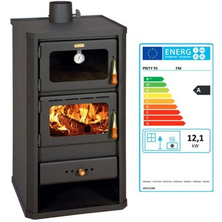 Holzofen mit Backofen. Heizleistung 12 kW. Modell „Prity FM”